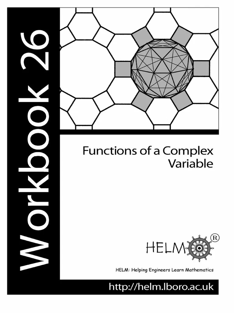 HELM Workbook26 Functions of A Complex Variable PDF Complex