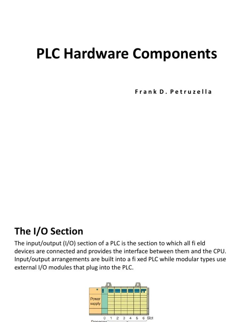 PLC Hardware Components PDF Programmable Logic Controller Input
