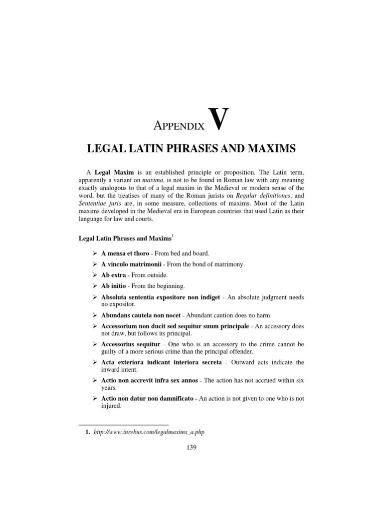Legal Latin Phrases and Maxims PDF Burden Of Proof (Law) Crime