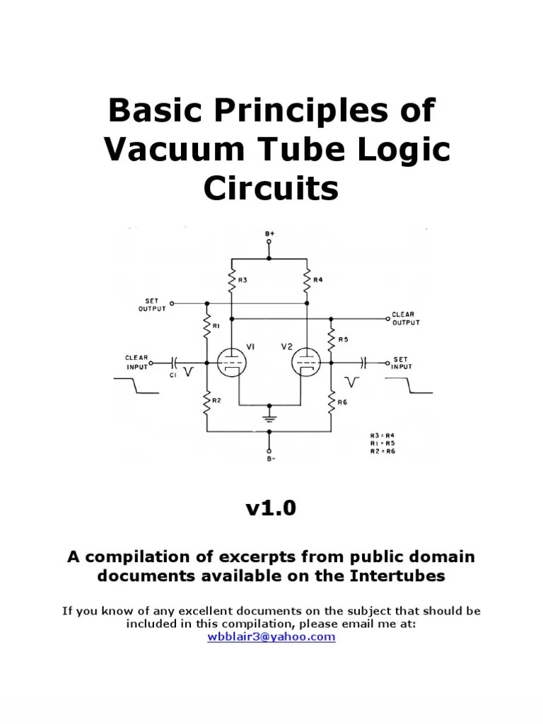 Basic Principles of Vacuum Tube Logic Circuits Vacuum Tube Manufactured Goods