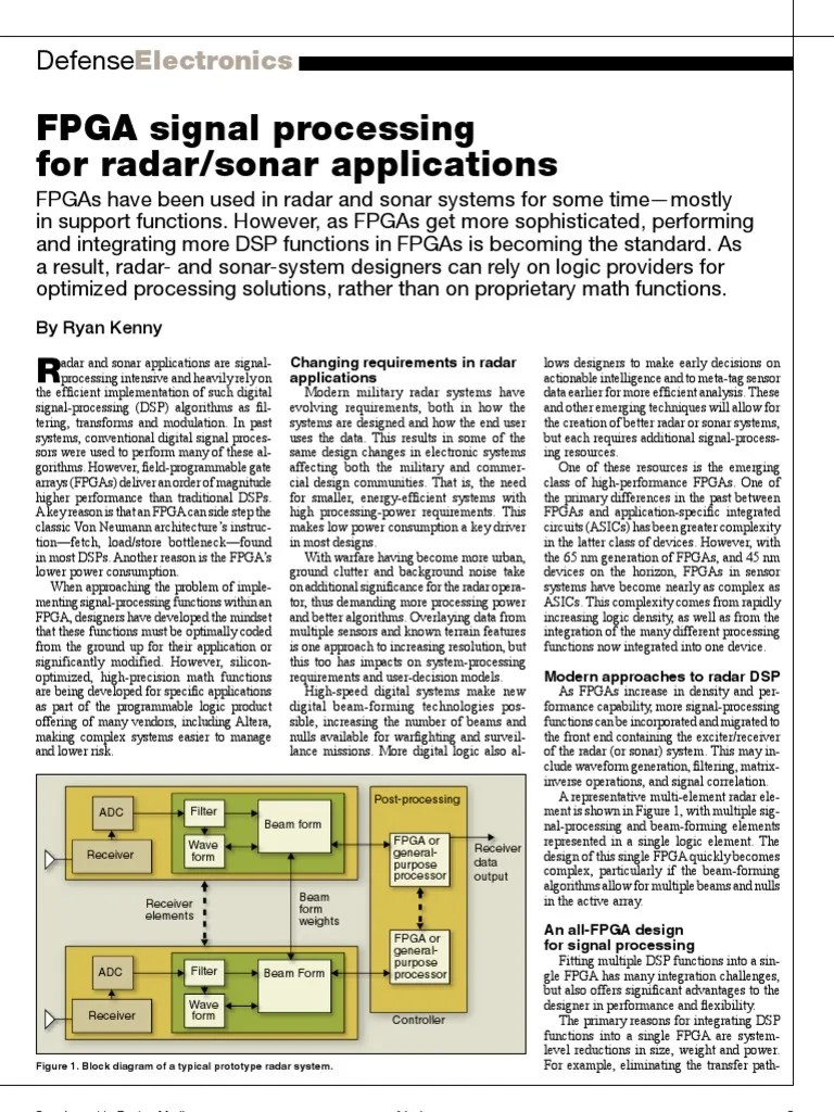 FPGA Signal Processing for Sonar Applications Field Programmable Gate