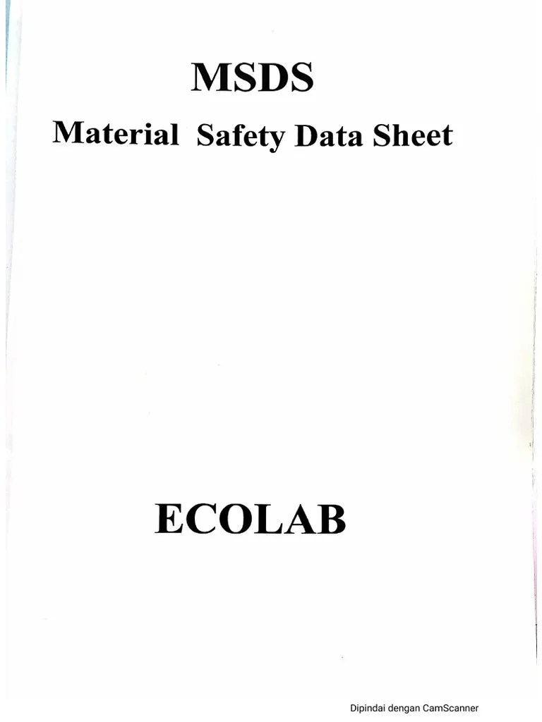 MSDS Ecolab PDF
