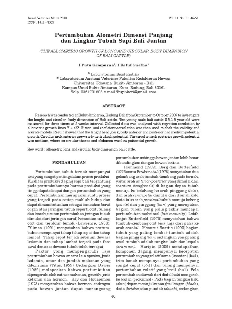 54022247 Jurnal Osteologi Sapi Dan Dimensi Lingkar Tubuh Sapi