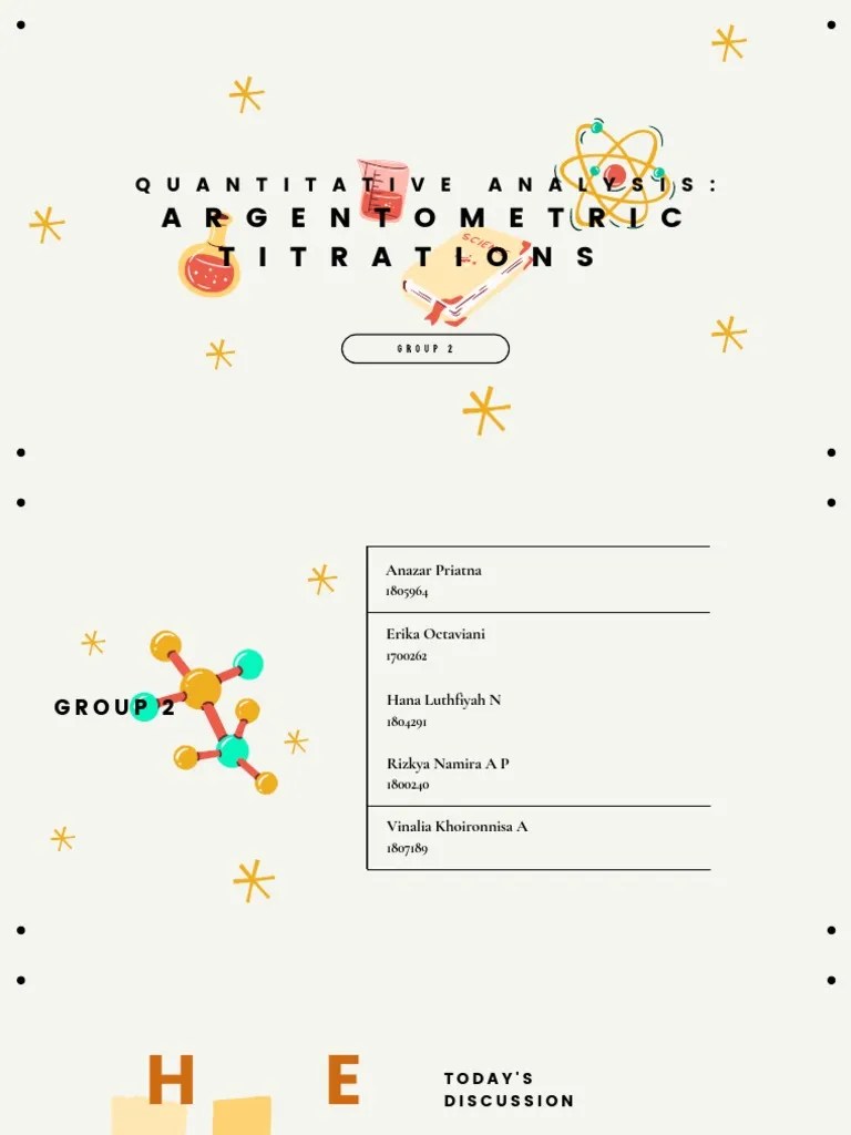 Quantitative Analysis Argentometric Titrations Group 2 PDF