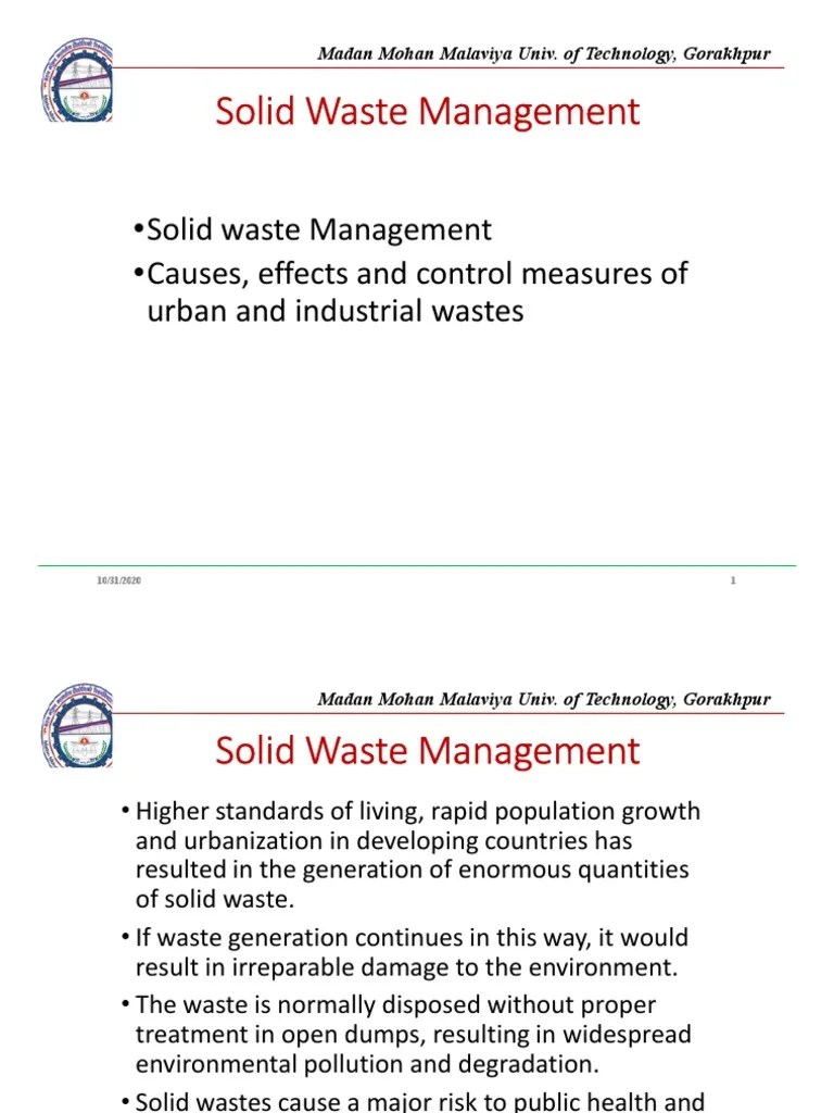 Addressing the Adverse Impacts of Improper Solid Waste Management