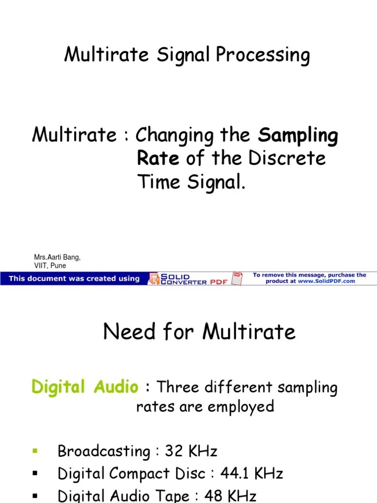Multirate Signal Processing PDF Sampling (Signal Processing