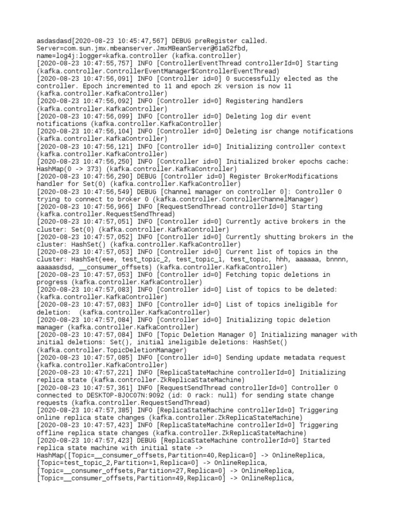 Kafka Controller Log File PDF Information Technology Management