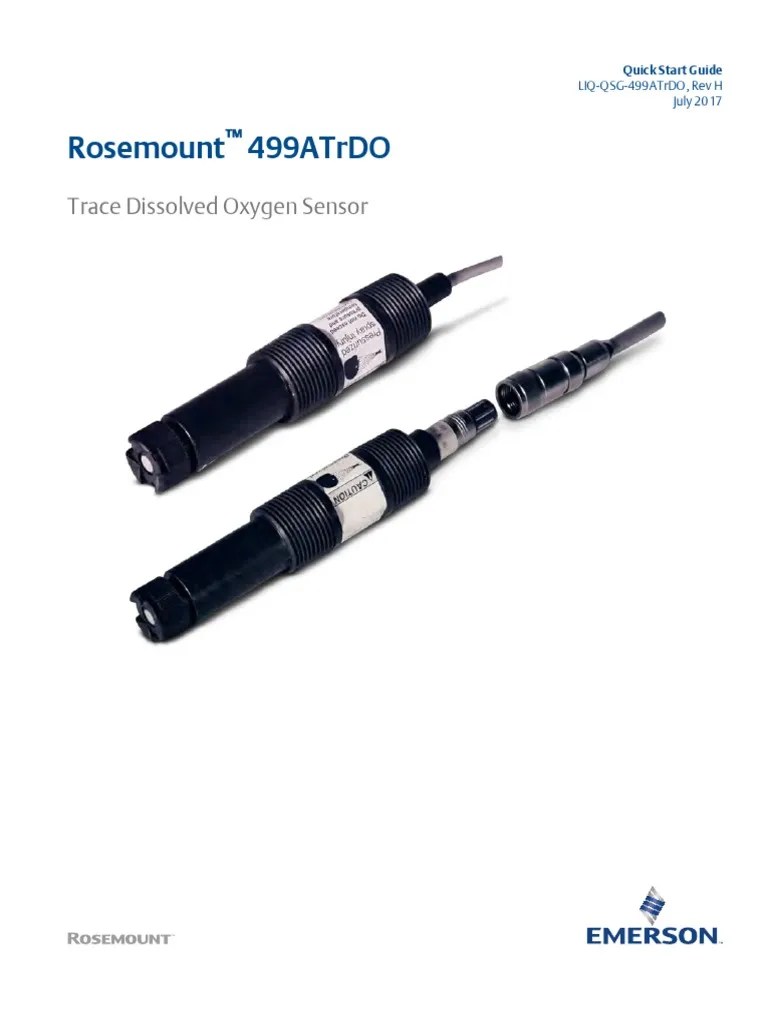Rosemount 499atrdo Trace Dissolved Oxygen Sensor PDF Calibration