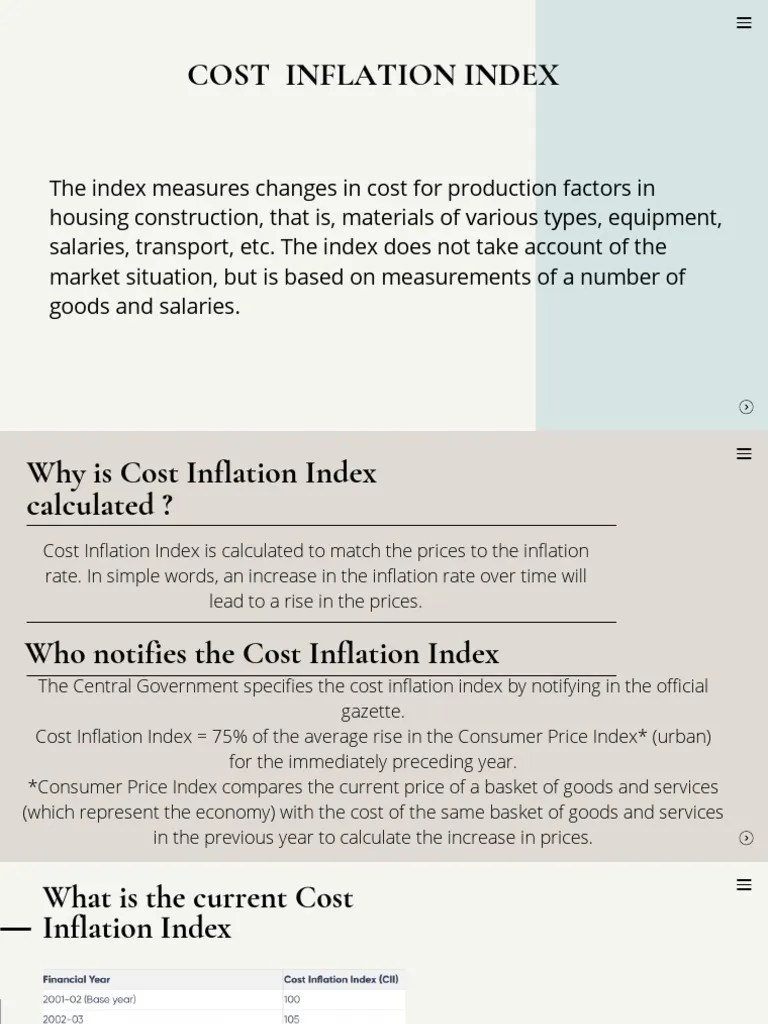 Cost Inflation Index PDF Inflation Index (Economics)