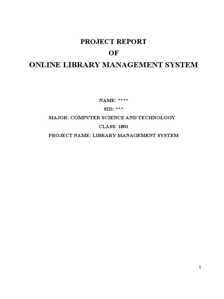 Online Library Management System Report PDF Html Element Html