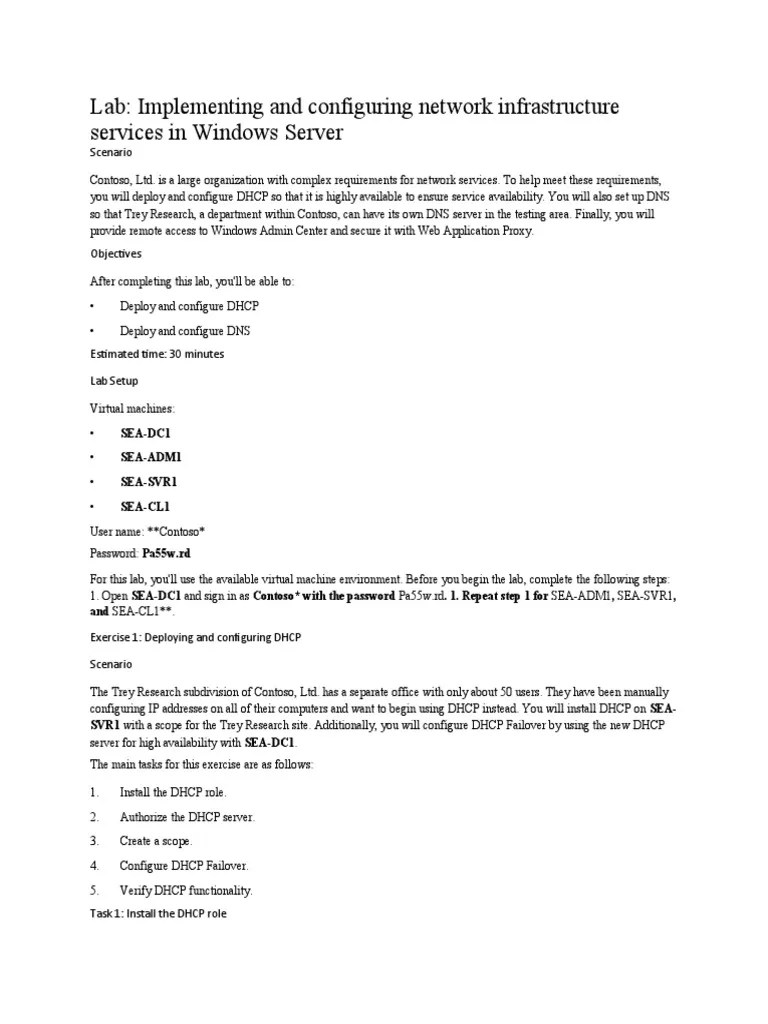 LAB 03 Implementing and Configuring Network Infrastructure Services in