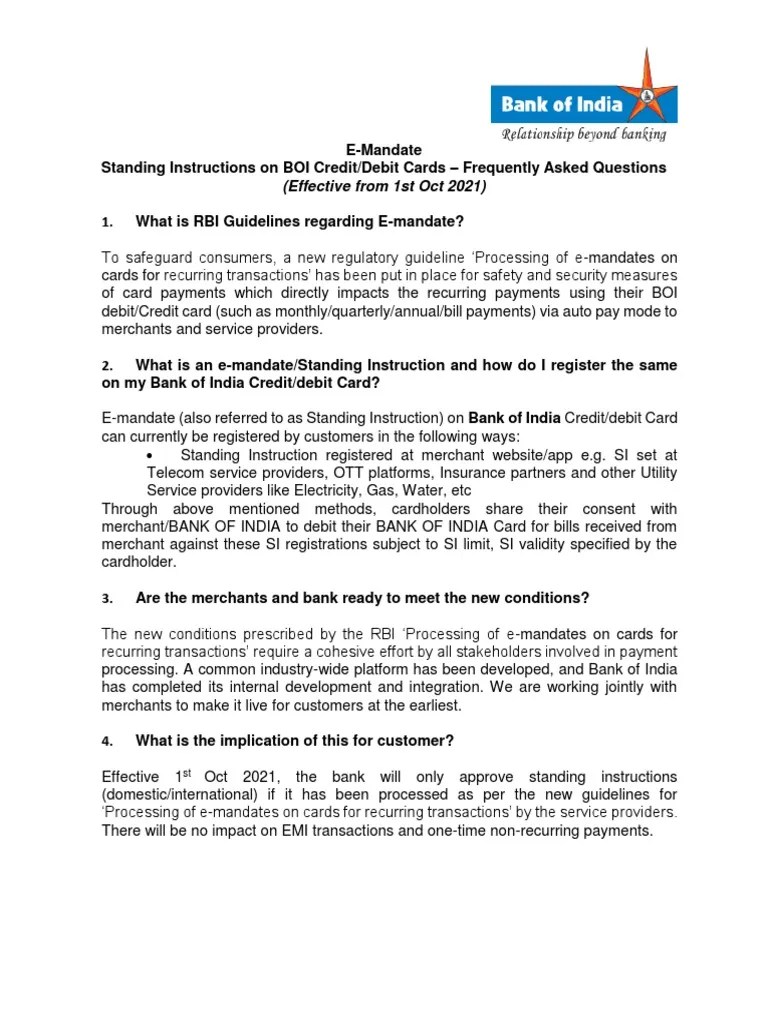 Understanding the New RBI Guidelines on EMandates A Comprehensive