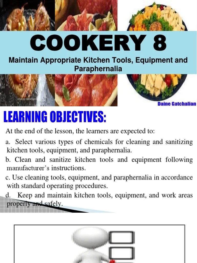 TLE 8 Maintain Appropriate Kitchen Tools, Equipment and Paraphernalia PDF