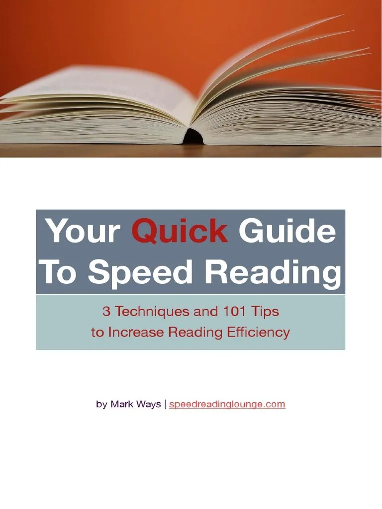 Guide To Speed Reading PDF Speed Reading Reading Comprehension