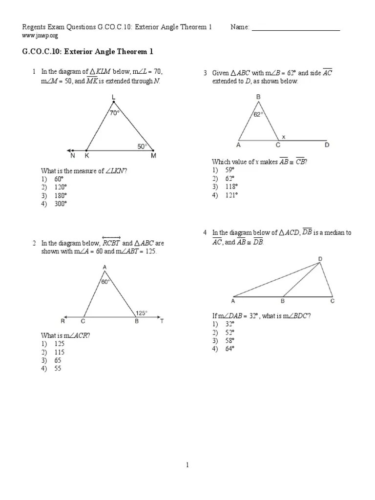 G Co C 10 ExteriorAngleTheorem1 PDF Geometric Shapes Triangle Geometry