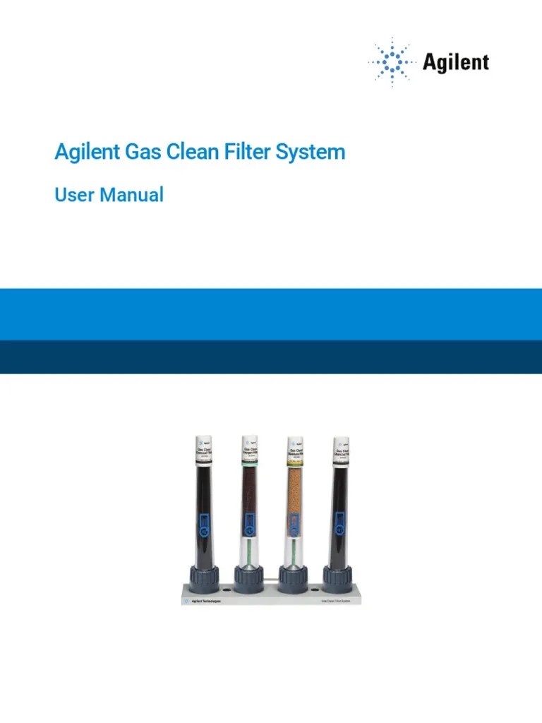 Agilent Gas Clean Filter System User Manual PDF Gas Chromatography