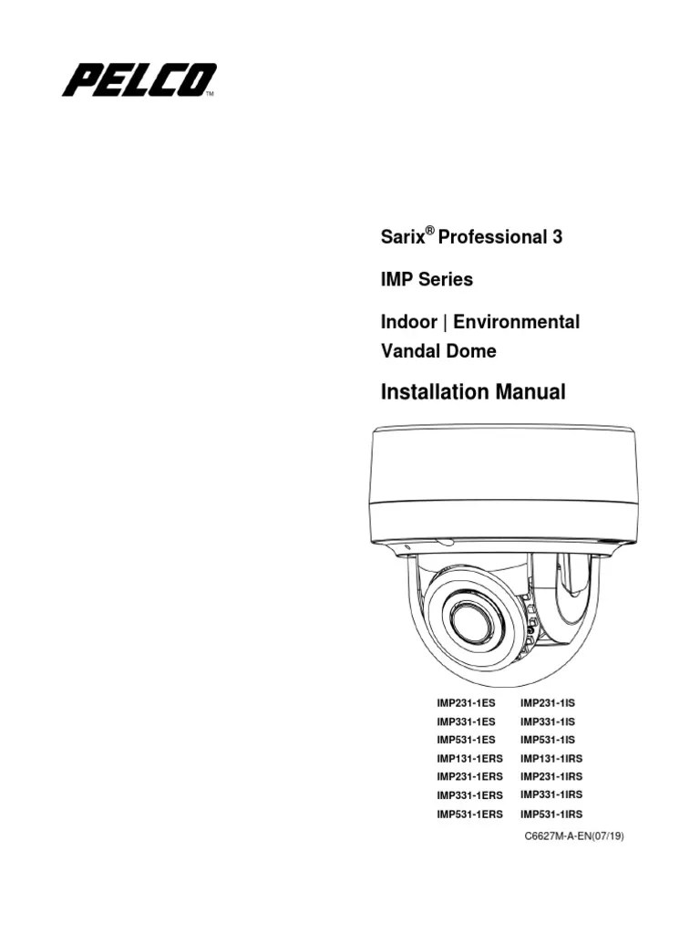 Sarix IMP III Series Dome Installation Manual English PDF