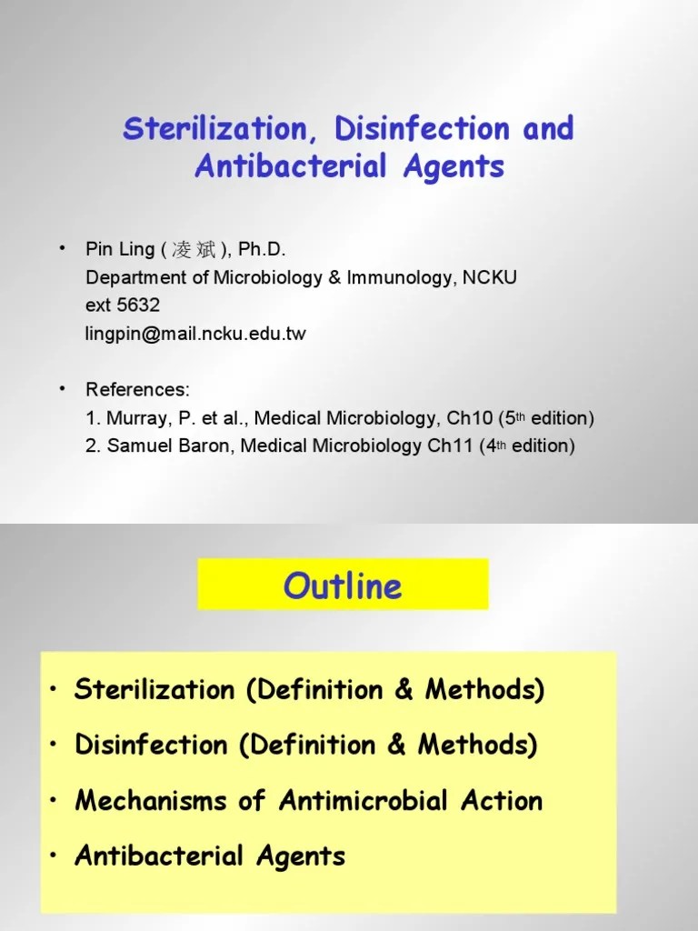 Disinfection, Sterilization, Antibiotics PDF Sterilization