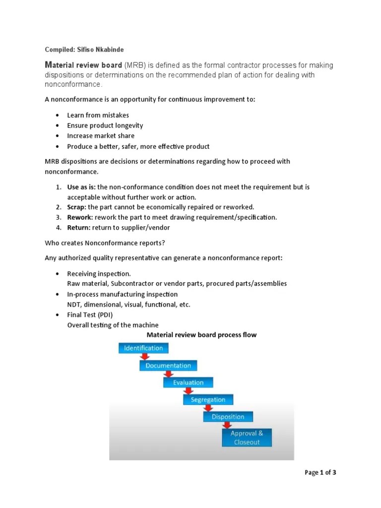 Understanding Material Review Boards A Guide to Nonconformance