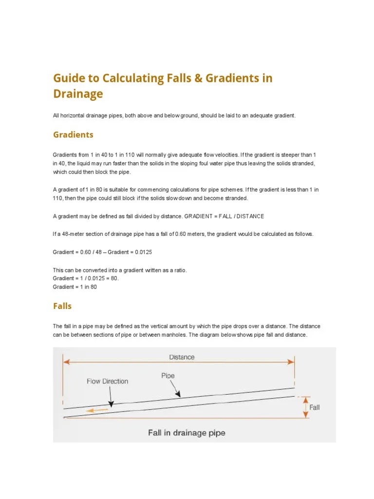Drain Pipe Slope Calculation PDF Pipe (Fluid Conveyance) Slope