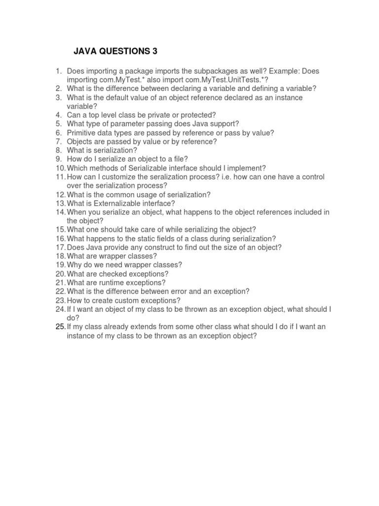 Java Interview Questions PDF