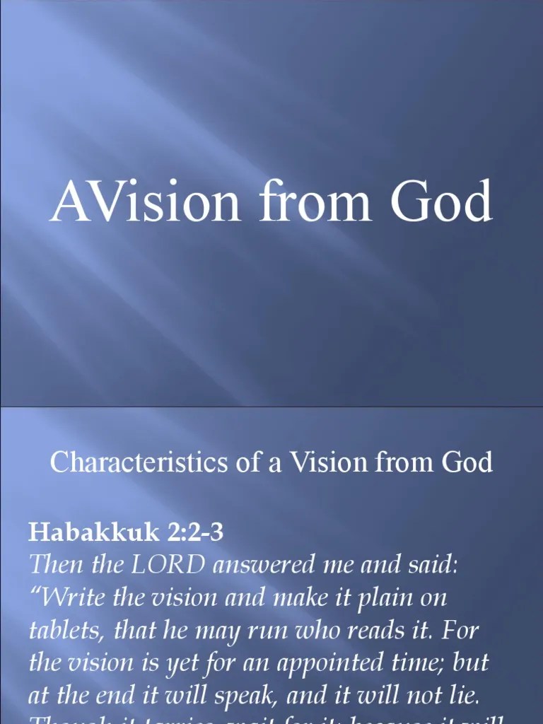 A Vision From God PDF God