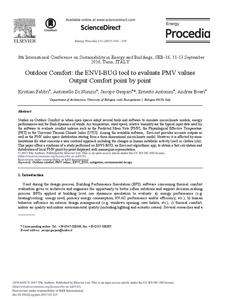 Evaluate PMV Values Output Comfort Point by Point PDF Simulation