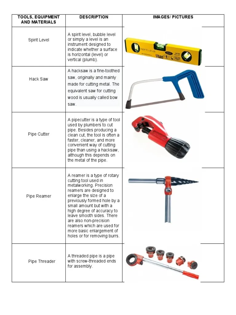 EIM Tools and Equipment PDF Pipe (Fluid Conveyance) Incandescent