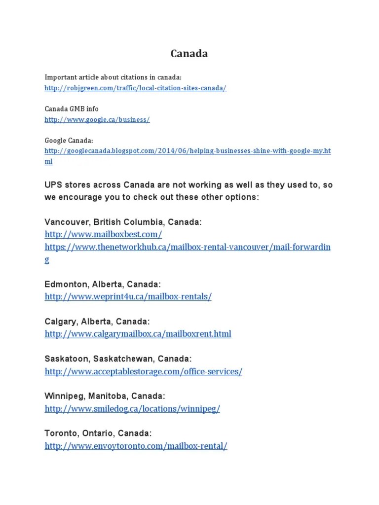 Canadian Addresses PDF