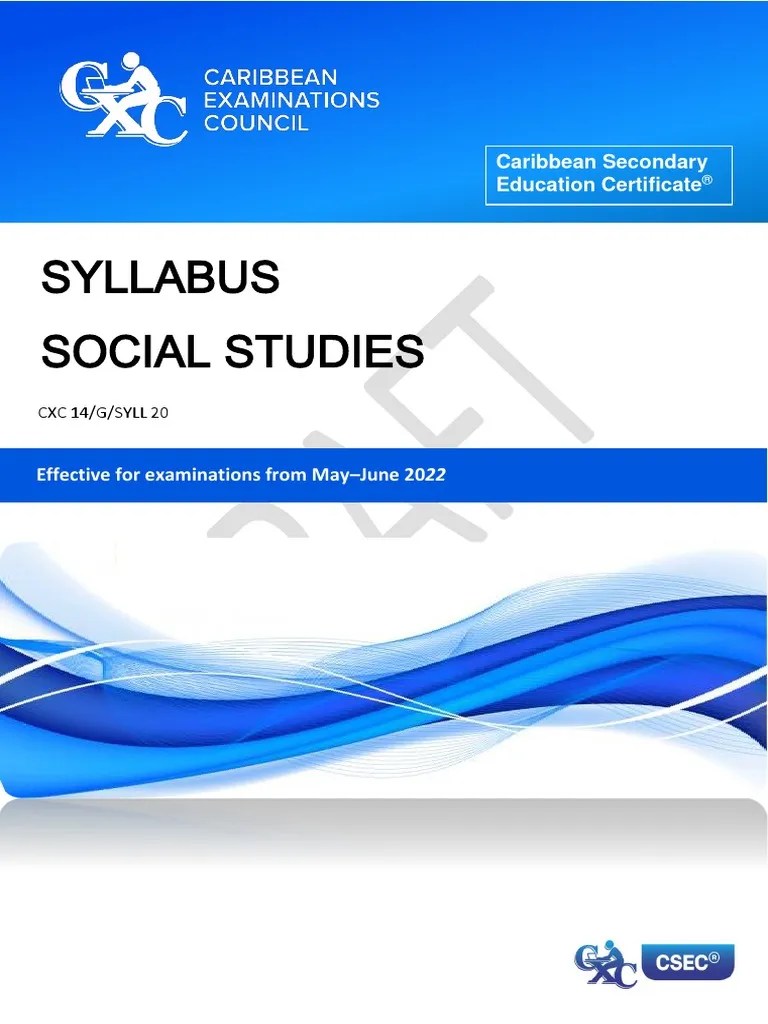 CSEC Social Studies Syllabus Data Collection PDF Family
