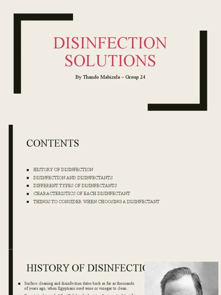 Disinfection Solutions Nursing PDF Disinfectant Life Sciences