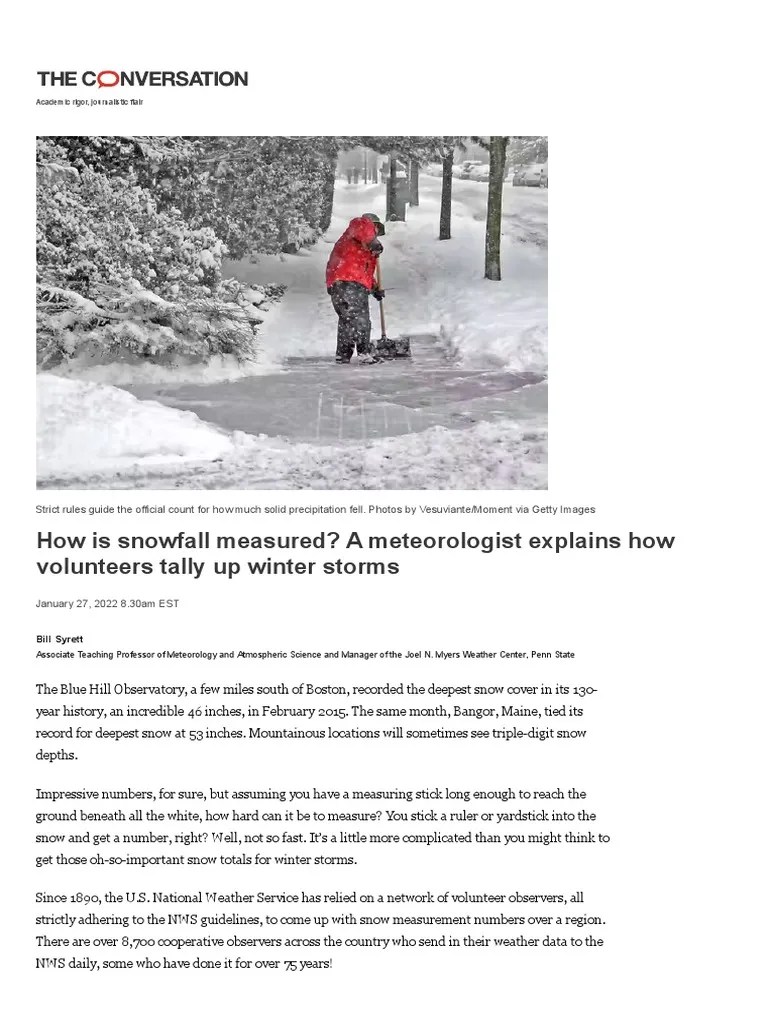How Is Snowfall Measured A Meteorologist Explains How Volunteers