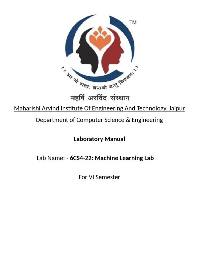 Machine Learning Lab Manual PDF Statistical Classification