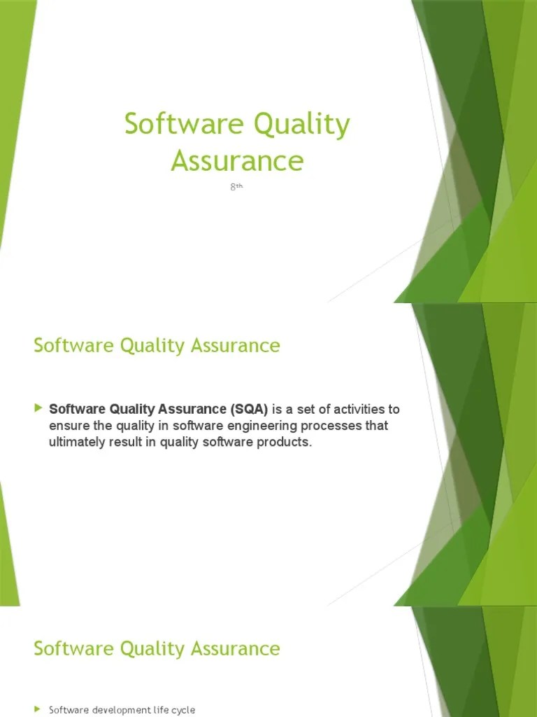 Comprehensive Guide To Software Qa Pdf Quality Assurance Software