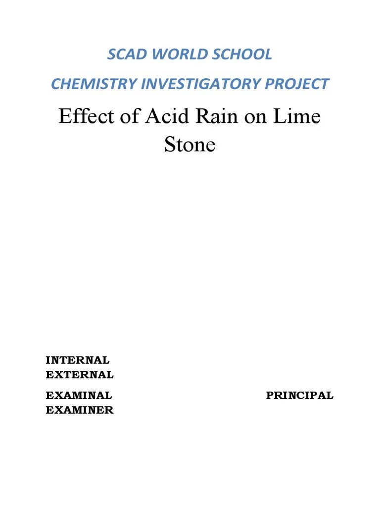 Effect of Acid Rain On Limestone PDF Limestone Sulfuric Acid