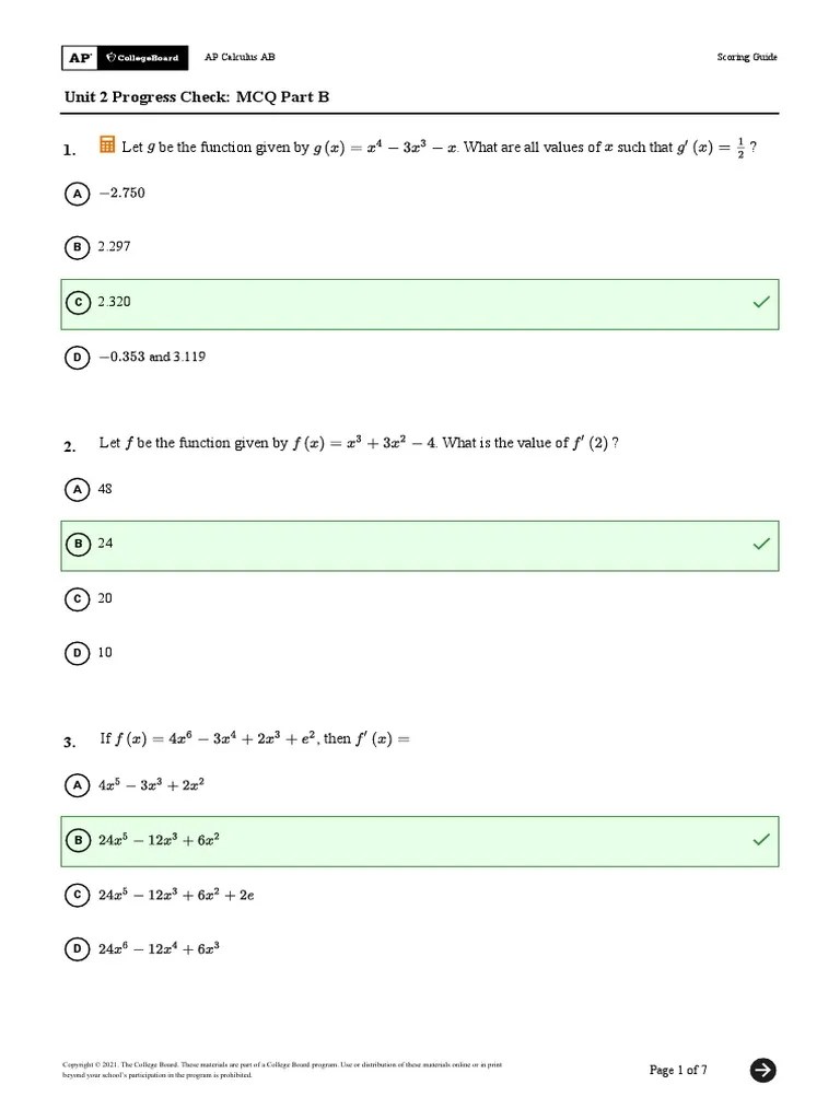 AB SG Unit 2 Progress Check MCQ Part B PDF Derivative(03)