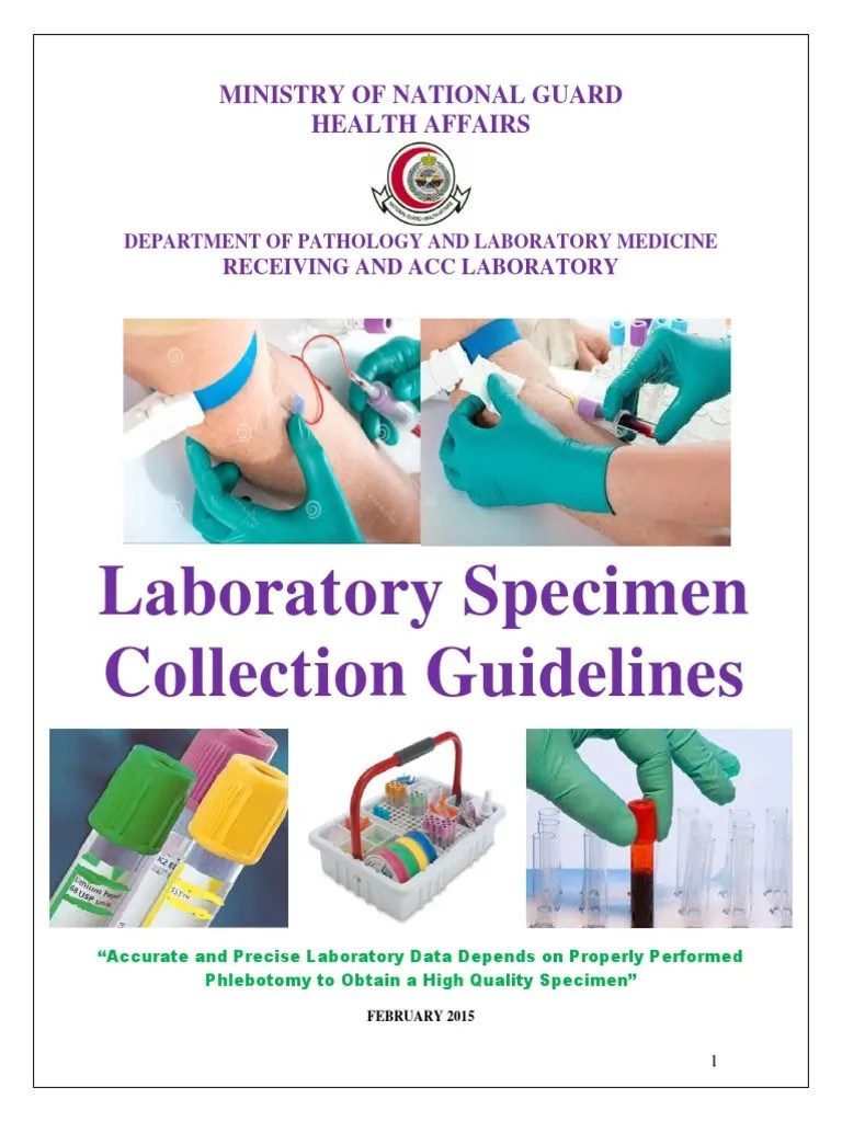 Laboratory Specimen Collection Guidelines Ministry of National Guard