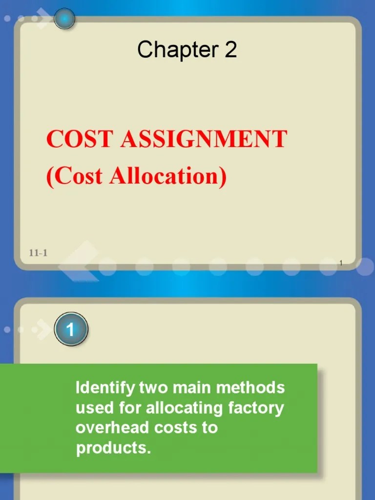 Cost Assignment (Cost Allocation) PDF Business Economics Business