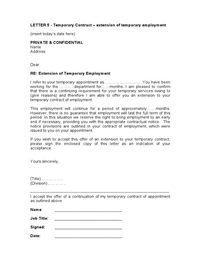 5 Fixed Term Contract Extension (Letter 5) PDF