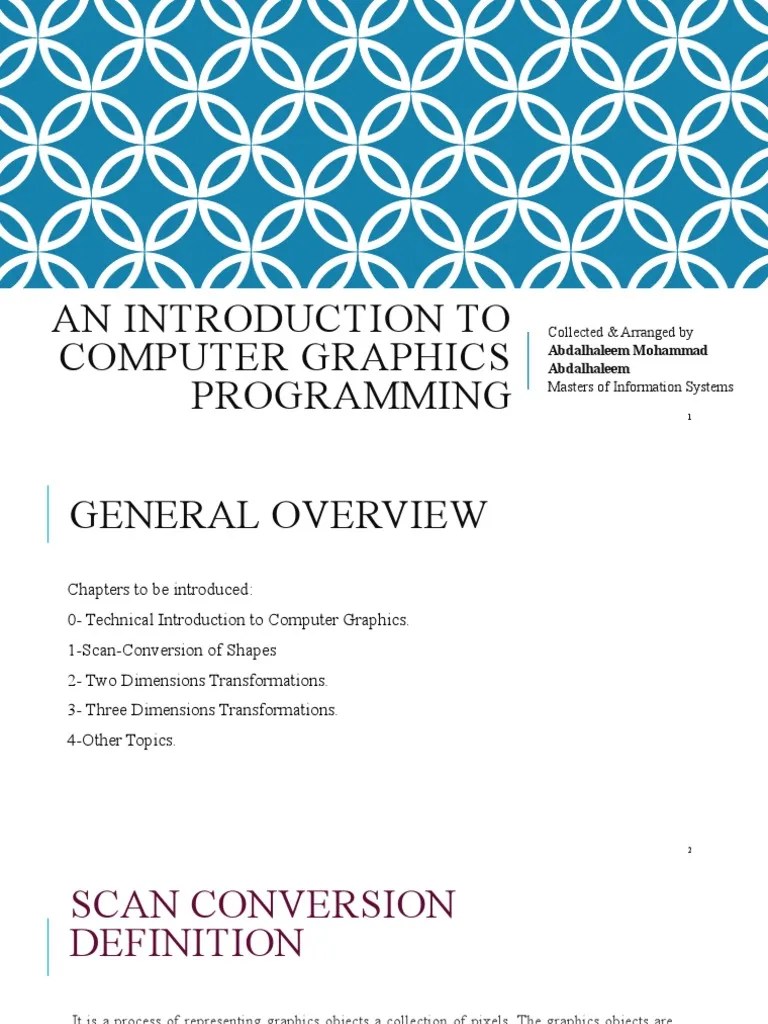 An Introduction To Computer Graphics Programming Collected & Arranged
