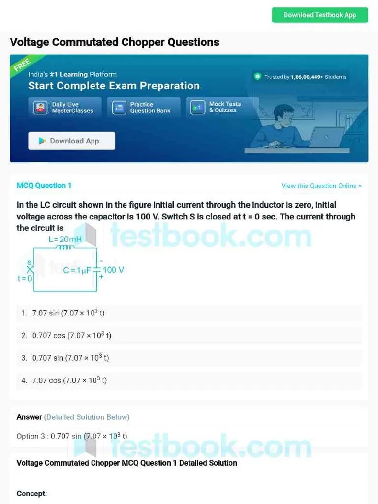 MCQ On Voltage Commutated Chopper 5eea6a1539140f30f369f3fa PDF