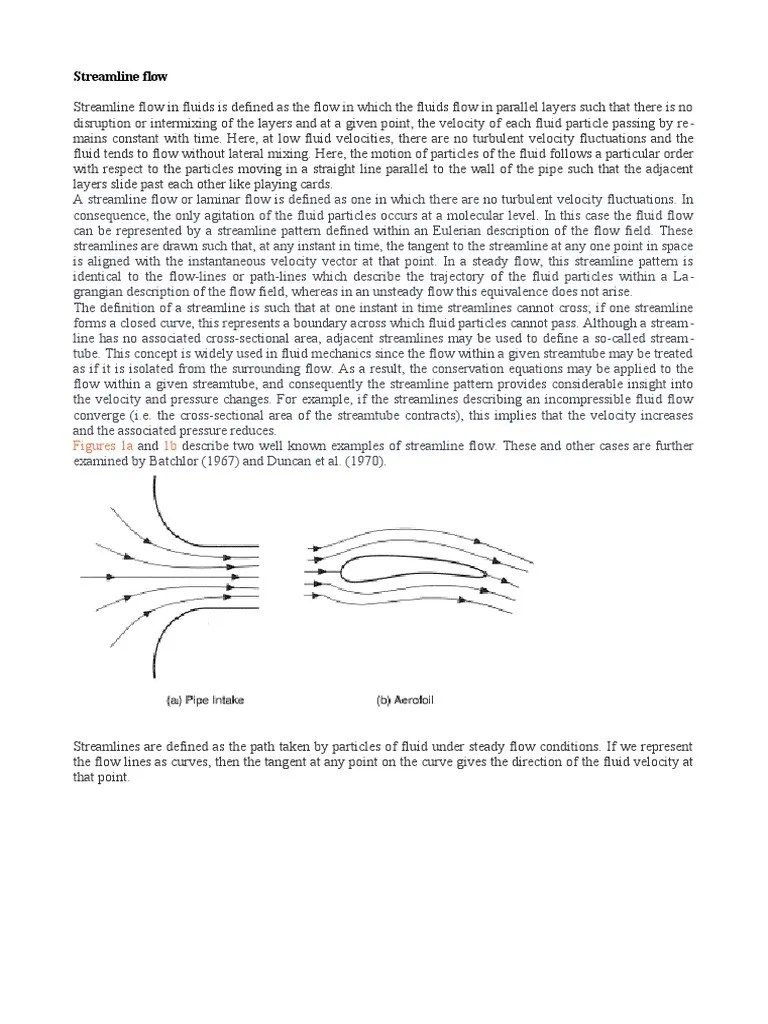 Streamline and Turbulent Flow PDF Turbulence Reynolds Number