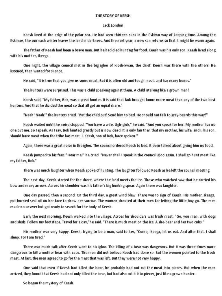 The Story of Keesh Jack London PDF