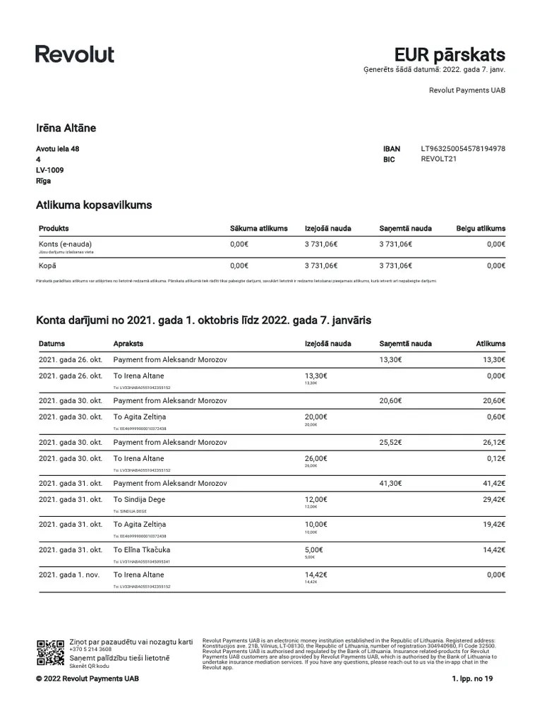 Revolut Statement PDF