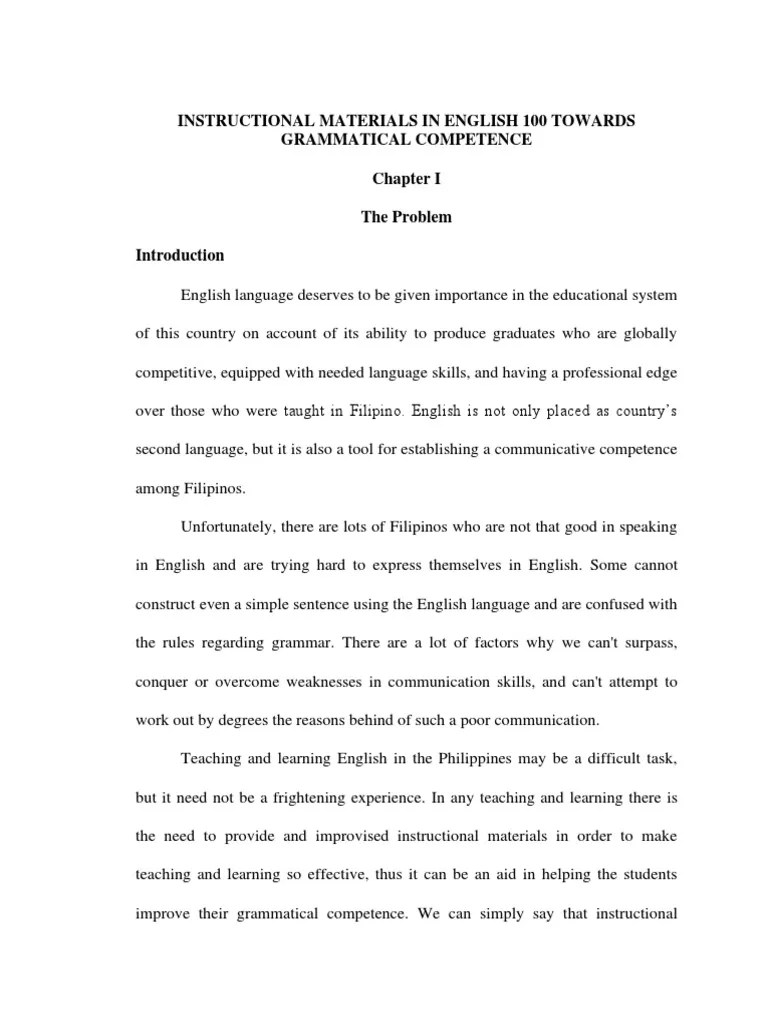 Instructional Materials in English Towards Grammatical Competence PDF