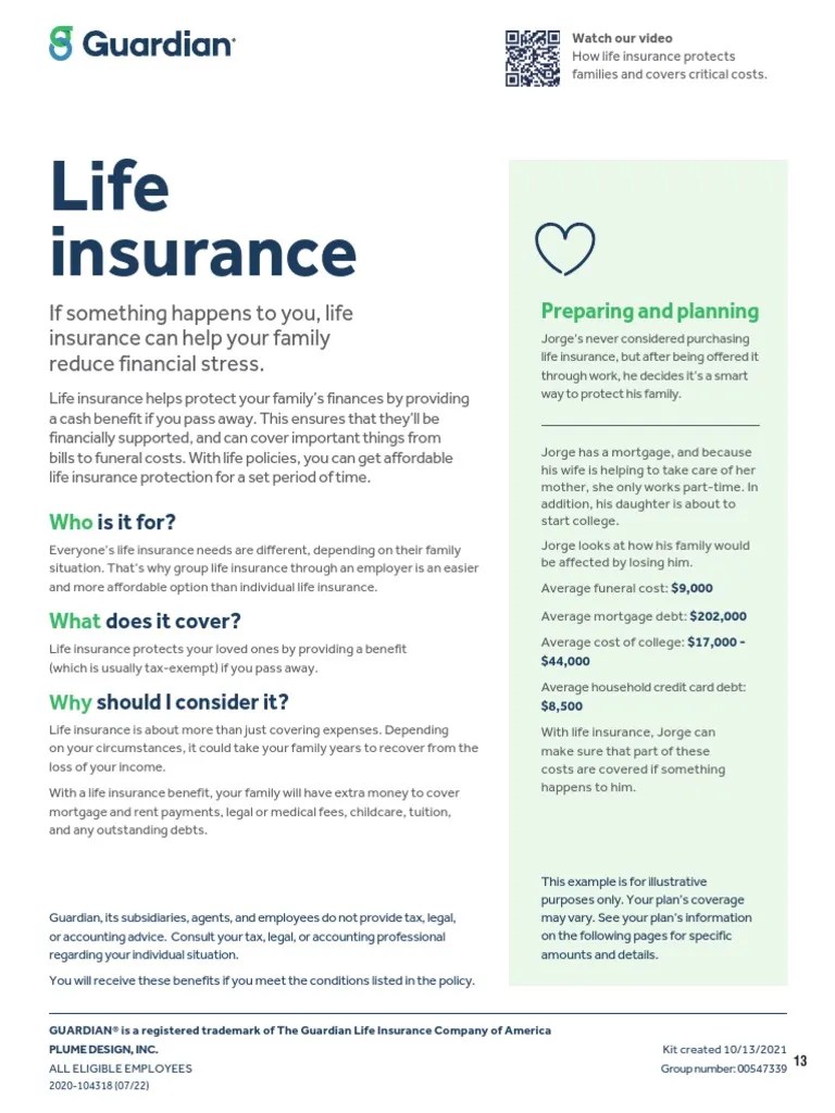 Guardian Basic Life AD&D Plan Summary 2022 PDF Life Insurance
