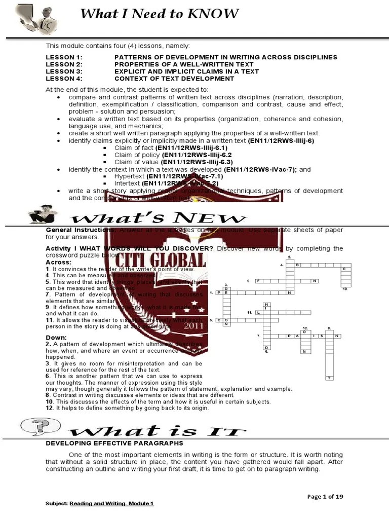 Reading and Writing Skills Module 1 PDF Obesity Physical Fitness
