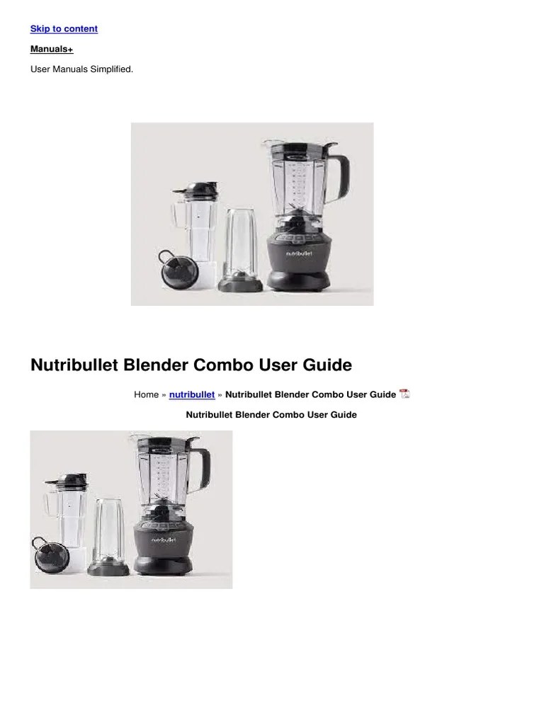 Nutribullet Blender Combo User Guide | PDF | Dishwasher | Implied Warranty