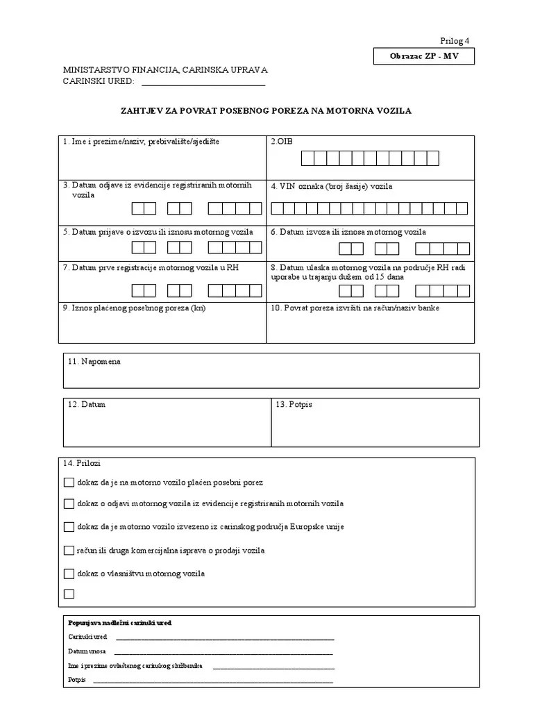 Prilog 4 Obrazac ZPMV PDF