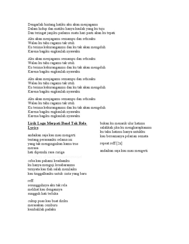 Dengarlah Bintang Hatiku Aku Akan Menjagamu | PDF